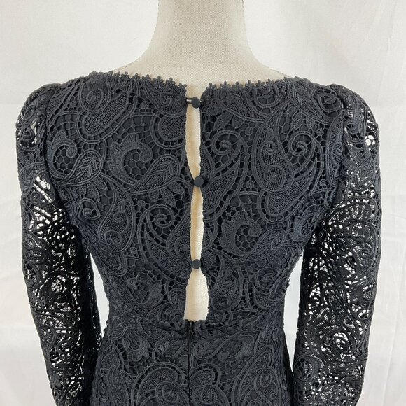 Maeve by Anthropologie Dress US 0 Black Lace Overlay Long Sleeve New NWT - Picture 10 of 13